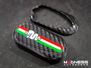 Alfa Romeo 4C Key Fob Cover - Carbon Fiber - Italian Racing Stripe Design